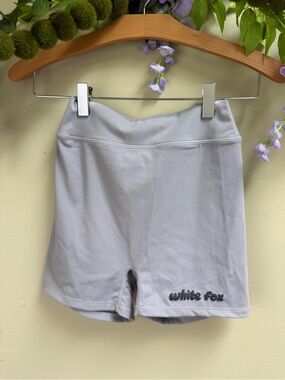 White Fox Grey Buttery Biker Shorts, size XS